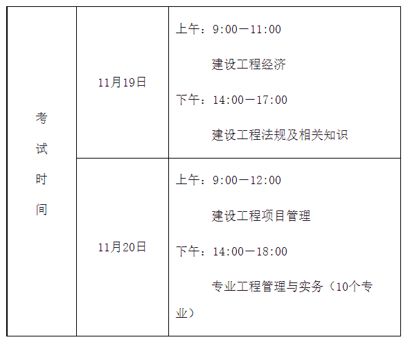 2022年一級建造師考試時間