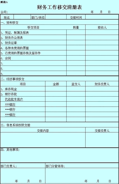 一位老會計的工作交接詳細清單